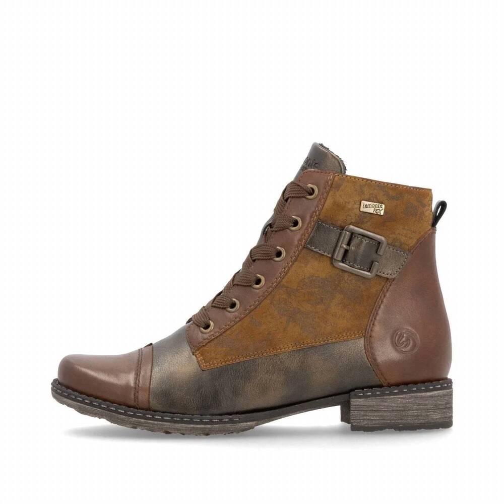 NEW REMONTE women's d4381 waterproof ankle boots in chestnut